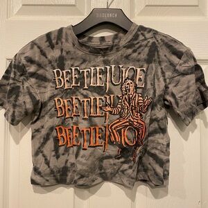 GUC Beetlejuice Kids Tie-Dye Shirt - Black and Orange